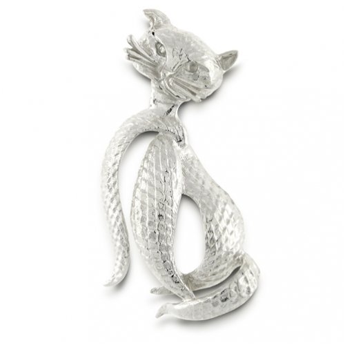 Bling Jewelry Designer Inspired Sterling Silver Cat Pin