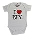I Love NY New York Baby Infant Screen Printed Heart Bodysuit White Medium 12