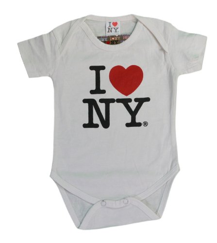 I Love NY New York Baby Infant Screen Printed Heart Bodysuit White