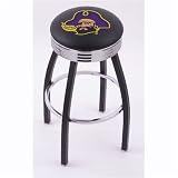 East Carolina Pirates 30 Single-ring Swivel Bar Stool with 2.5 Ribbed Chrome Accent Ring