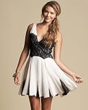bebe Chiffon & Lace Corset Dress