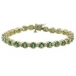 14K Yellow Gold Emerald and Diamond Bracelet