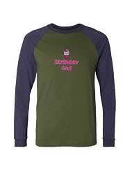 So Relative! Birthday Girl  Strawberry Cupcake  Long Sleeve Raglan Baseball Adult T Shirt