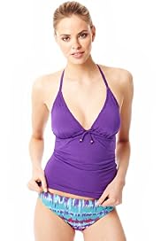 Halterneck Smocked Tankini Top