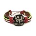 Aries The Ram Zodiac Tribal Leather Bracelet with Earth Tone Cord and Beads