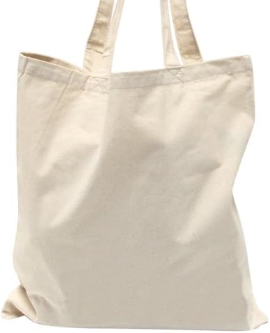 Cotton Lightweight Economy Tote Bags (6 bags @ $2.25 ea) - Natural White, No Gusset