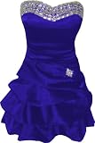 Blue Silk Satin Wedding Evening Party Cocktail Bridesmaid Prom Dress