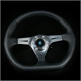Nardi Basic Kallista 350mm Steering Wheel - Black Leather w/ Polished Spokes