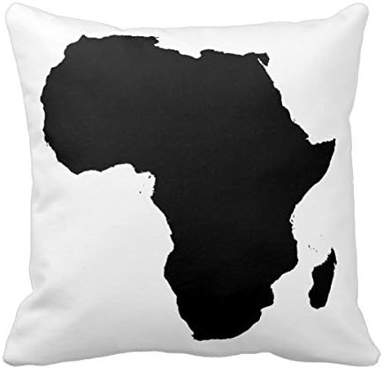 DecorModern Africa Continent Black &amp; White Overstuffed Pillow Case Cushion Cover