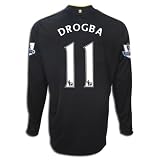 adidas Drogba Chelsea Long Sleeve Away Replica Soccer Jersey 09/10