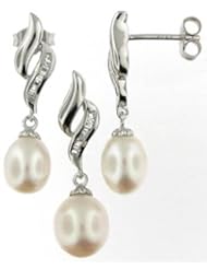 Sterling Silver and Freshwater Pearl Earring and Pendant Set