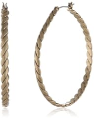 BCBGeneration Gold Plated Twist Hoop Earrings, 2.25"