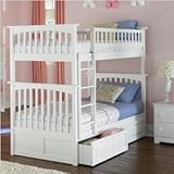 Columbia Bunk Bed with Raised Panel Drawers in White Size: Twin/Twin