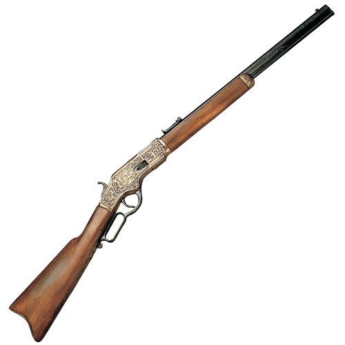 Denix 1873 Engraved Lever Action Rifle, Gold Finish