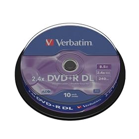 Verbatim 43562 DVD+R 2.4x D/Layer 10pk