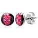 The Stainless Steel Jewellery Shop - 7mm Red on Black Spiderman Logo Studs - Includes FREE Velvet Jewellery Gift Pouch