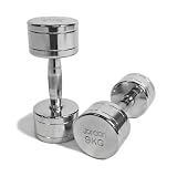 Chrome Dumbbell Set (2-20kg) & vertical rack