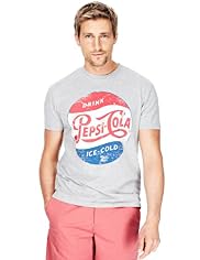 Blue Harbour Cotton Rich Pepsi-Cola Print T-Shirt