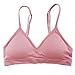 CC Cotton Cantina Women's Seamless Padded Bralette with Adjustable Straps Light Pink