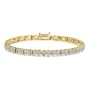 18k Gold Overlay Sterling Silver Diamond-Accent Bracelet