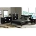 4pc Contemporary Cappuccino Finish Queen Size Platform Bed Bedroom Set