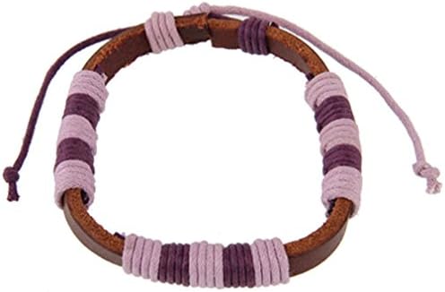 Nice bracelet made of leather and polyster cord
