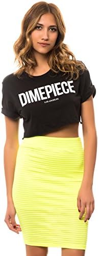 Style Hunter Women's Ribbed Pencil Skirt Medium Neon Yellow