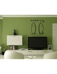 Surfer Surfing Board Palm Tree Wall Mural Vinyl Sticker Decal AL540