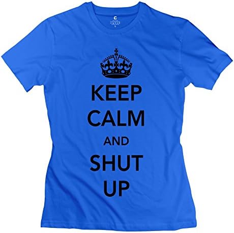 Custom Make Keep Calm And Shut Woman's Crew Neck T-shirts