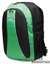 MANHATTAN Notebook Rucksack Shanghai Top Load Geeignet fuer die meisten Widescreens bis zu 15.6Zoll Schwarz/Gruen