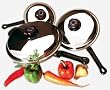 Precise Heat 6pc Stainless Steel Skillet Set with Steam Control Knobs Precise Heat 6pc Stainless Steel Skillet Set with Steam Control Knobs