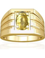 18K Yellow Gold Oval Cut Yellow Sapphire Solitaire Ring