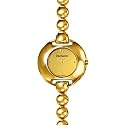 Cacharel - Montre Femme Acier Jaune - CN3305MF - Quartz Analogique -Ronde - Cadran Argent - Bracelet Acier Jaune Galets