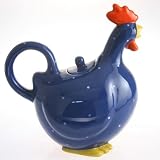 Blue and White Polka Dotted Rooster Teapot 30 Ounces Blue and White Polka Dotted Rooster Teapot 30 Ounces