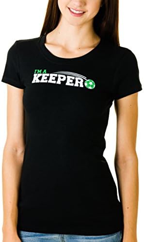Activewear Apparel Soccer Junior's 'I'm A Keeper' Crew Neck T-Shirt (Large, Black)