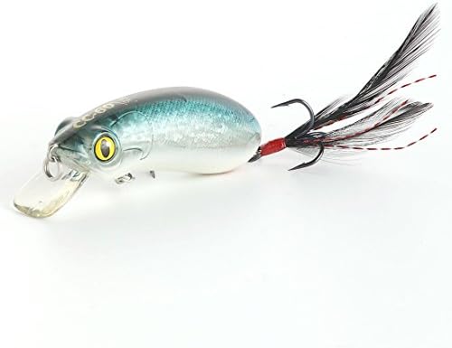 New 3D Lurefans Crankbaits Fishing Lure Hooks Deep Water Diving Silent Artificial Bait Blue Green