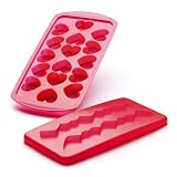 Orka A00023 Ice Cube Tray, Hearts, Raspberry