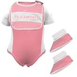 Nike Illinois Fighting Illini White & Pink Infant 3-piece Creeper Set