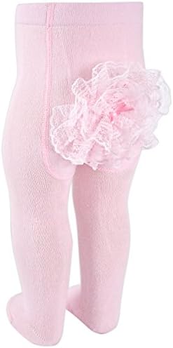Bebetto Baby Girl's Rhumba Ruffle Lace Bottom Baby Tight 12-24M Pink