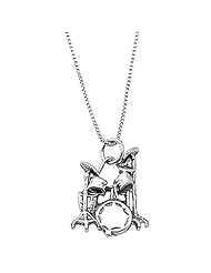 Sterling Silver Drum Set Necklace