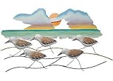 30 Sandpipers on Beach Metal Wall Art