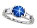 2.60 cts 925 Sterling Silver 14K White Gold Plated Lab Created Star Sapphire Engagement Ring