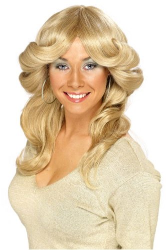 Blonde Long Wavy Layered Flick Wig 
