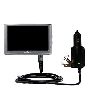 Car and Home 2 in 1 Combo Charger for the Insignia NS-NAV01 GPS – uses Gomadic TipExchange Technology