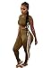 Sedrinuo Women's Sexy Bodycon Round Neck Hoody Pants 2-Piece Jumpsuit Sportswear