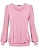 Laksmi Women's Basic Ruched Long Sleeve Chiffon Tunic Top
