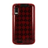 Plaid TPU Soft-gel Skin Case Cover for Motorola Atrix 4G Android phone AT&T Bonus MiniSuit LCD screen cleaner keychain-Red