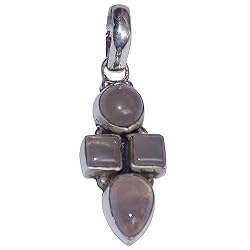 Valentine Jewelry Silver Gemstone Pendant with Chain 1.25 Inches (gpndt042)