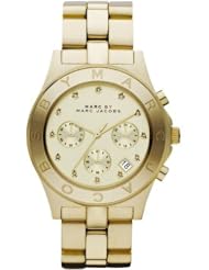 Marc Jacobs Chrono Glitz Gold Dial Womens Watch MBM3101