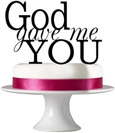 God Gave me you Wedding Cake Toppers, Black Acrylic Cake toppers,Custom Wedding gifts, Anniversary Wedding Jewelry,Birthday cake by weddinggifts